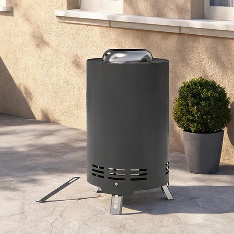 Bol de feu en acier inoxydable gris anthracite Ø16 cm sans fumée (1/5)