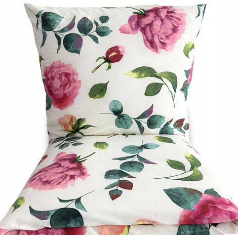 SET DI BIANCHERIA DA LETTO 200x220 100% COTONE SPESSO 3 PEZZI FIORI POLACCI PREMIUM