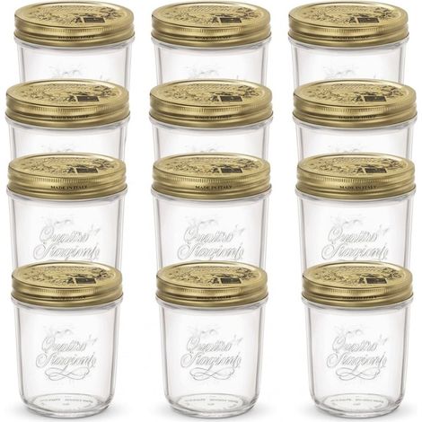 Set 12 Barattoli vasetti 32 cl Conici Bocca Larga Capsula Tappo Sottovuoto SALVA FRESCHEZZA Idonei alla conservazione Congelamento Vasocottura Microonde facile riempimento professionali dolci budini (1/5)