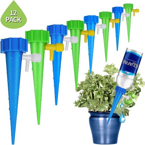 MINKUROW Pflanzenbewässerung 12 Sprinkler Spikes Verstellbare Sprinkleranlage zur Bewässerung von Pflanzen und Blumen Ideal als Urlaubsbewässerungssystem (12 Stück)