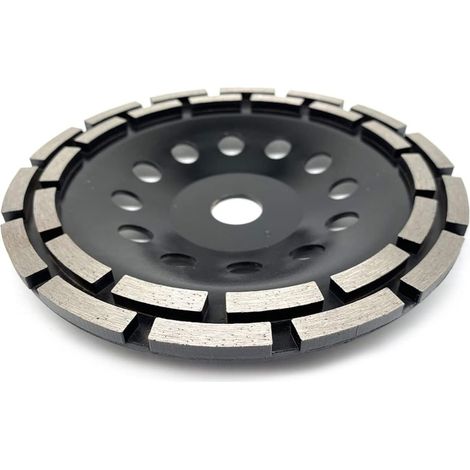 Disco abrasivo de diamante de doble hilera de 4,5 pulgadas (115 mm) con forma de copa, adecuado para nivelar suelos de mármol, granito y hormigón, 1 unidad. (1/5)