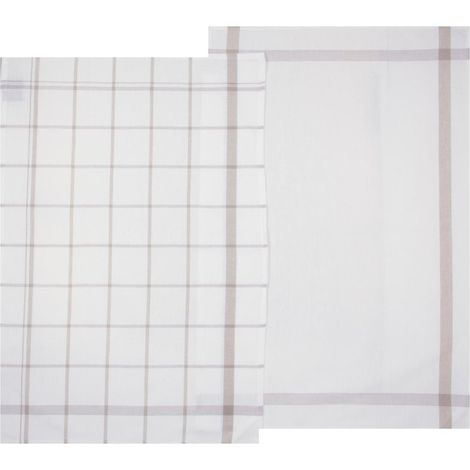 Lot de 2 Torchons en Coton Gris tradition 45 x 70 cm - Atmosphera (1/5)