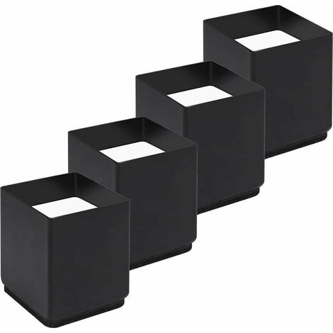 Rehausseur Pieds de Lit Lot de 4 Acier Carbone, Risers de Meubles Ajoutent Hauteur de 5CM, , Rehausseurs de Table, Chaise ou Canapé, Gain d’Espace pour Bureau et Bedding (le noir)