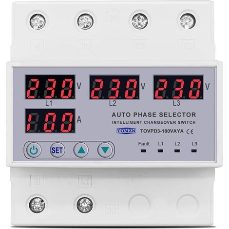 Adjustable overvoltage and undervoltage protection relay, 3P+N 100A 63A three-phase phase selector (100A phase selector) (1/4)