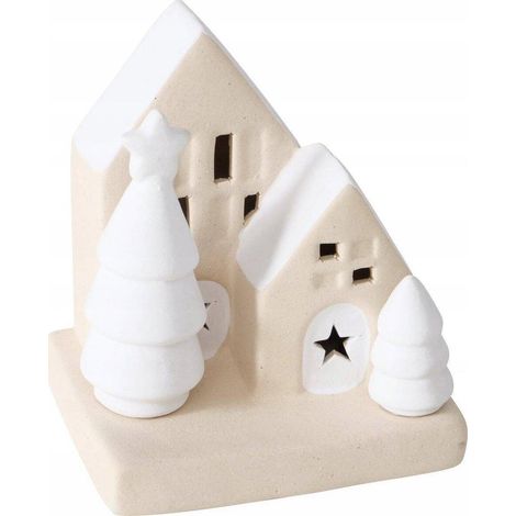 Boltze Decorazione Natalizia beige in ceramica con LED