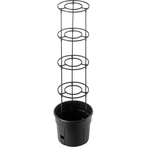 KADAX Tomatentopf mit Rankhilfe Tomatenzüchter, 30 cm, Anthrazit