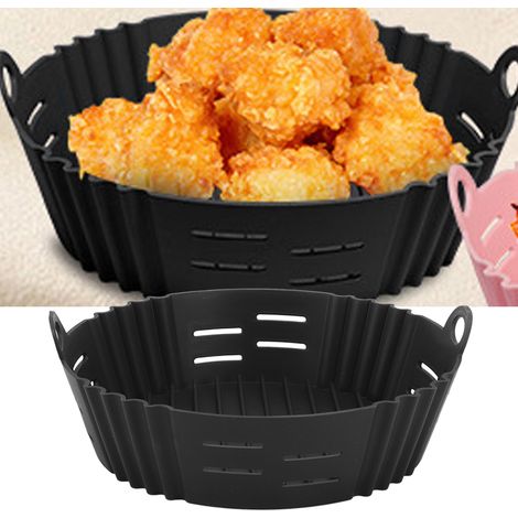 Plaque de cuisson en silicone pour friteuse à air chaud, résistante aux hautes températures, noire (1/5)