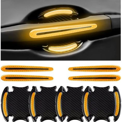 Autotürgriff Schutzfolie 8 Stück, Kratzschutz & Reflektor Gelb (1/5)