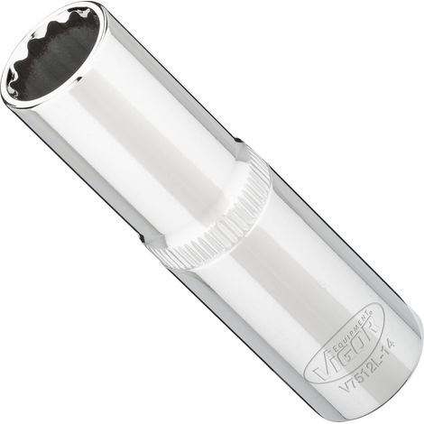 VIGOR Steckschlüsseleinsatz, lang, 1/2 (12,5 mm) Vierkant hohl, Außen Doppelsechskant Profil, SW 14 mm (1/3)