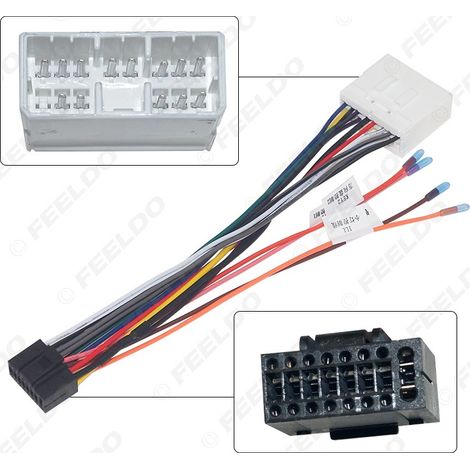 Compatible avec la modification du câble d'alimentation à 16 broches Subaru 2007, le faisceau de câblage de navigation grand écran Android et le câble de modification audio/vidéo de voiture.