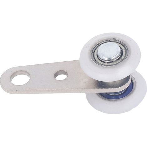 Lot de dix unités, diamètre 19 mm, longueur totale 44 mm, poulie de suspension en nylon blanc. (1/5)