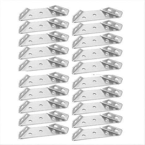 Équerres de fixation universelles 20 pièces, connecteur d'angle pour meubles, renfort métallique robuste, visserie incluse, idéal pour assemblages de cadres et étagères (1/5)