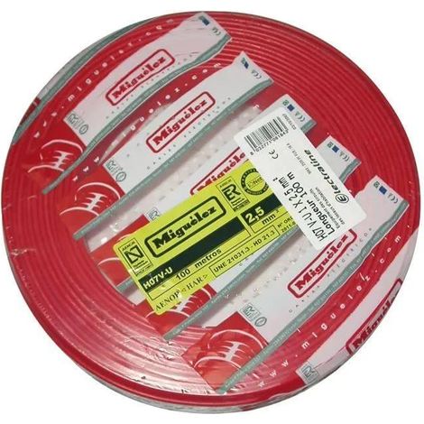 Electraline cavo elettrico HO7 V-U rosso 100 metri
