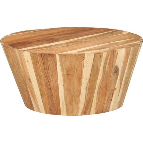 328302 vidaXL Coffee Table 脴65x31 cm Solid Acacia Wood (1/5)