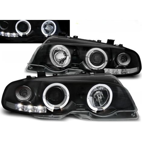 Paire de phares BMW serie 3 E46 Coupe de 1999 a 2003 angel eyes noir-27361177