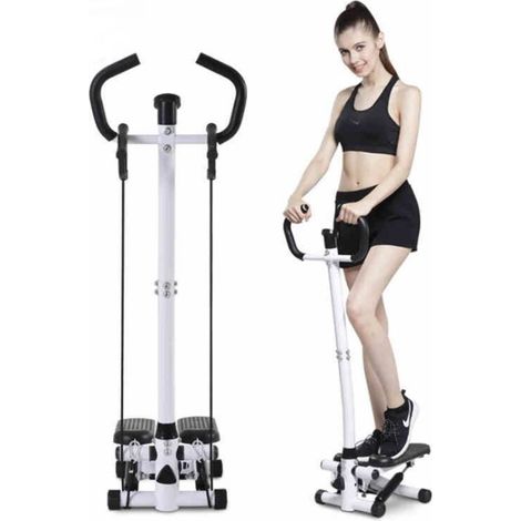 Haloyo Treppenstufenmaschine mit Lenker, multifunktionales Fitness-Profi-Heimgerät, Schwarz und Weiß (1/5)