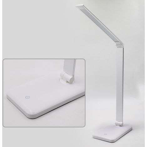 LED Table Lamp Dimmable Table Lamp Reading Lamp with USB Charging Port, 5 Lighting Modes, Sensitive Control, 30/60 Minutes Auto Off Timer, Considerate Desk Lamp, Silver Color (1/3)