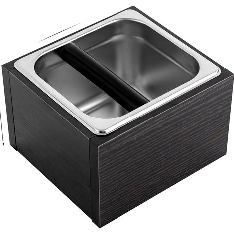 Bote para café, acero inoxidable, gran capacidad, negro. (1/2)