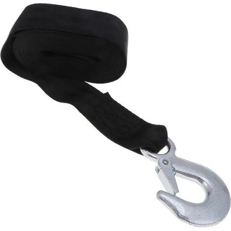 Tow Strap for Cars and SUVs with Steel Hook and Webbing