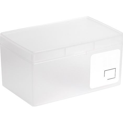 Boîte de rangement de cartes, organisateur de cosmétiques de bureau en plastique avec couvercle pour étudiants dortoir bureau (1/5)