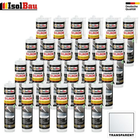 IsolBau Transparentes Aquarium-Silikon 24 x 300 ml