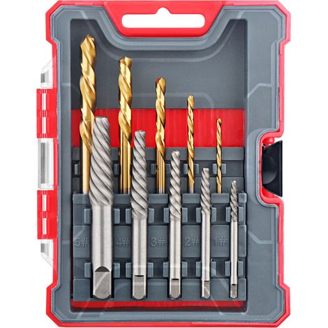 10-teiliges Bohrerset für abgebrochene, beschädigte Schrauben und Bolzen sowie HSS-Titanbohrer – Größen 1–9 mm bis 5–13 mm