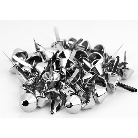 50 pièces de pointes coniques pour sacs à main, fournitures de maroquinerie en cuir (clous nickelés 15mm) (1/5)