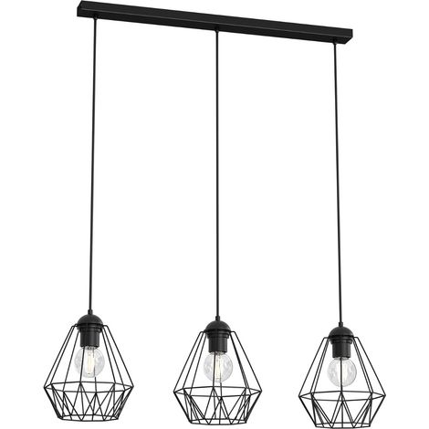 Lampada a sospensione nera Bergen Luminex 3 luci E27
