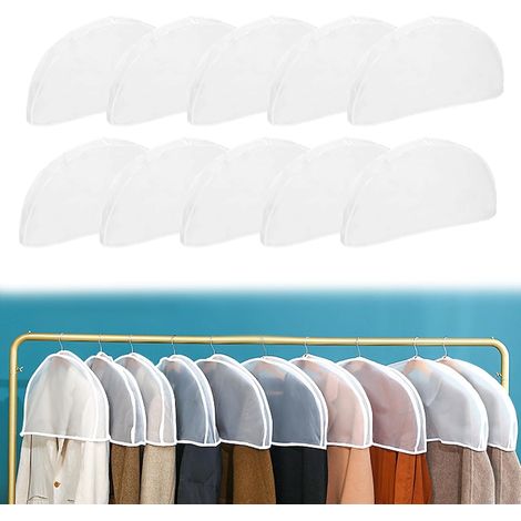 Lot de  10 Pièces Housses de Vêtements,  Housse Costume, Lavable Housse Vetements à Suspendre, Transparent Résistant Poussière, Housse de Vetement Penderie pour Smokings, Blazers, Chemises, Jupes (1/5)