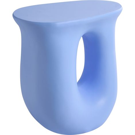 Mesa auxiliar decorativa de óxido de magnesio y fibra de vidrio forma irregular resistente a los rayos UV manchas óxido agua y viento 42 x 28 cm azul Idro