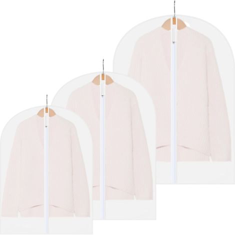 Housses de vêtements (lot de 10) - Anti-poussière et imperméables - Transparentes et multicolores - Usage domestique et quotidien (1/5)