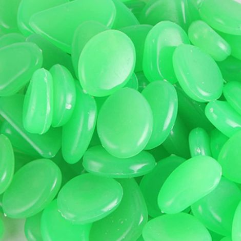 300 Pièces Pierre Lumineuse Galet Lumineux Cailloux Brillants dans Le Noir pavés pour Maison Jardin Passerelle Aquarium Patio Pelouse Décoratives Vert Clair 17-13mm (1/5)
