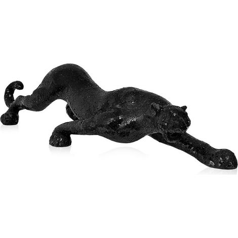 Escultura PANTERA Gigante Cristales Fuerza Poder Negro  24 x 106 x 28 cm - SpazioLuzio
