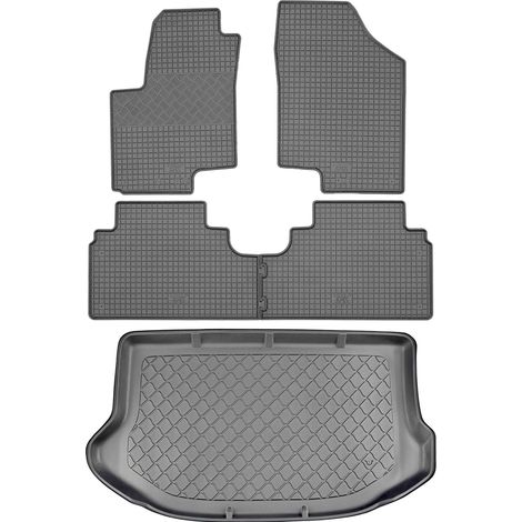 Set di tappetini in gomma per auto e tappetino per bagagliaio per Hyundai ix20 Hatchback (5 porte) dal maggio 2010