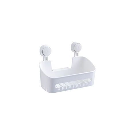 Serviteur de Rangement Douche à Suspendre Ventouse sans Perçage Réutilisable, Étagère Douche Amovible 8kg, Panier de Serviteur Mural Plastique pour (1/5)