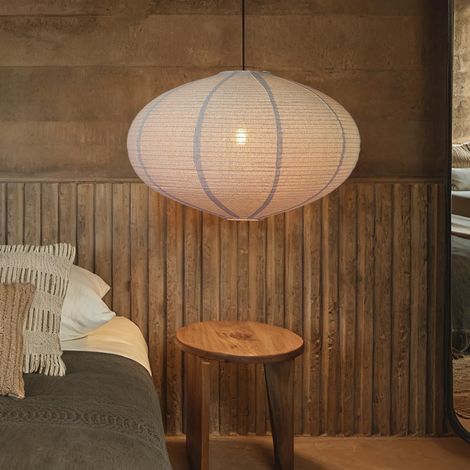 50cm Oval Linen Lampshade Hanging Fabric Handmade For Living Room, Bedroom and Dining Room, Bohemian Style Japanese Minimalist Style, Bulb Not Included (1/5)