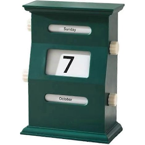 Retro-Tischkalender, Tischdatumsanzeige, Tischdekoration, Grün