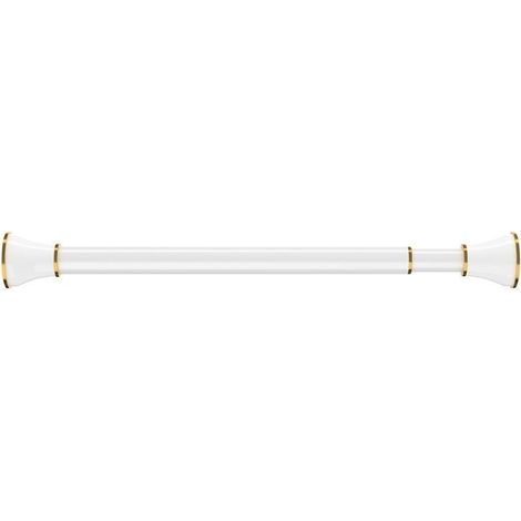 Tringle à rideau de douche, sans perçage, extensible, barre de tension pour câble de douche, tringle à rideau télescopique, 50-80 cm (1 pièce), blanc (1/5)