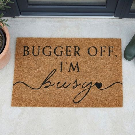 Im Busy Printed Coir Doormat (1/2)