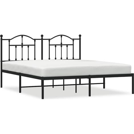 Maison Exclusive - Cadre de lit métal sans matelas et tête de lit noir 180x200 cm