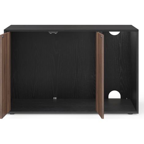 Armoire pour Bac à Litière Chat Grande Taille, Montage Facile, Table d’Appoint, Noir et Marron (1/5)
