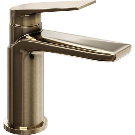 Luxury Sleek Modern Standard Mono Basin Mixer - Brushed Brass