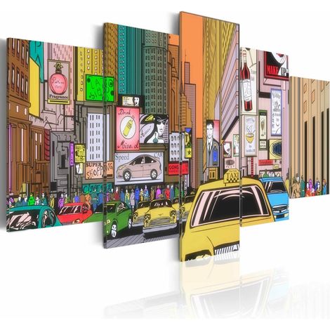 Tableau dessin de la ville - 200 x 100 cm (1/2)
