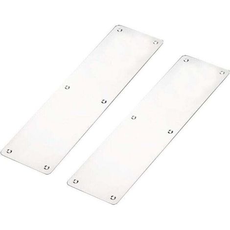 Plaque de Poussée de Doigt de Porte, 2 x Plaque de Doigt de Porte Coupe-feu, Plaque de Poussée 300 x 80mm Acier Inoxydable Brossé Kickplate Protection de Porte/Porte Inférieure avec Vis, Coin Carré