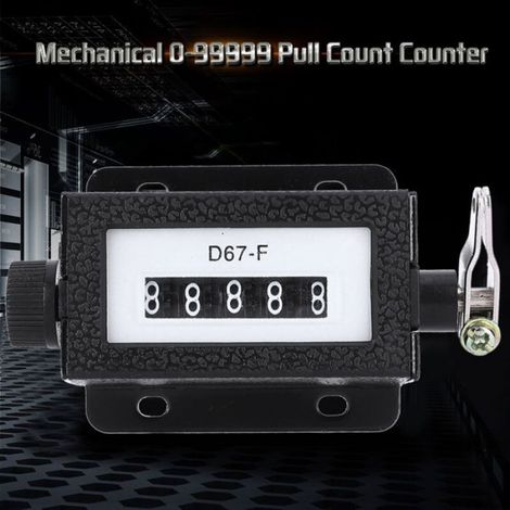 Compteur Mécanique - 6 Chiffres - Plage 0 À 99999 - Réinitialisable Par Bouton Rotatif - Noir - 1 Pièce (1/5)