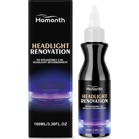 Scheinwerferreinigungslösung - 100 ml, zur Reinigung, Verbesserung der Lichtdurchlässigkeit und Entfernung von Vergilbungen an Autoscheinwerfern. -- DE (1/5)