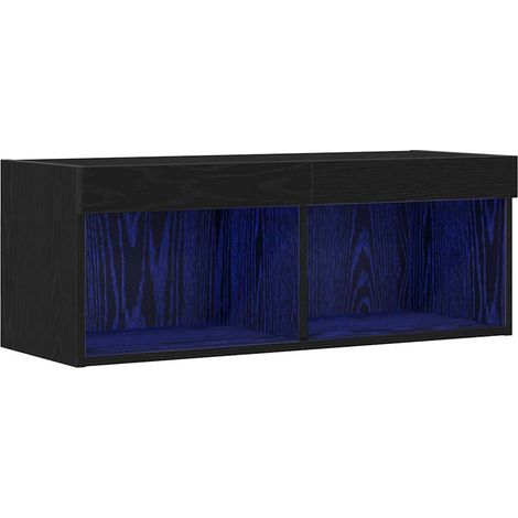 Meuble TV，Banc TV，Armoire TV Chêne noir 80 x 30 x 30 cm Bois d'ingénierie CFW745339 (1/5)