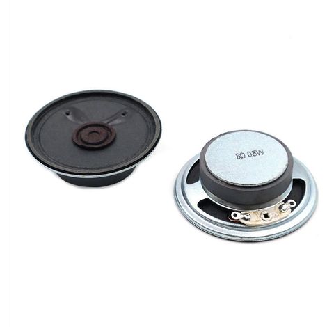 Lot de 2 mini-haut-parleurs 8 ohms 0,5 W, diamètre 50 mm (5 cm), épaisseur 15 mm (1/5)