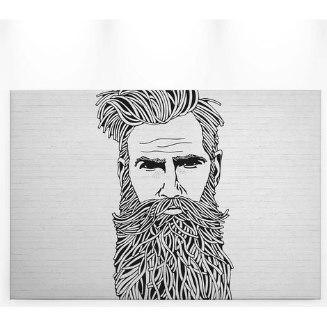 Tableau portrait d'un homme | Tableau homme sur fond blanc pour salon | Tableau moderne rectangulaire pour couloir & bureau - 0,9 x 0,6 m (1/5)