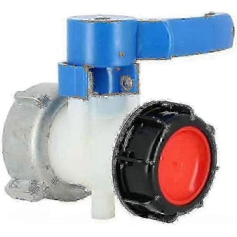 Vanne papillon avec écrou flottant en aluminium pour réservoir IBC 1000L, ports S75x6/S60x6 (1/2)
